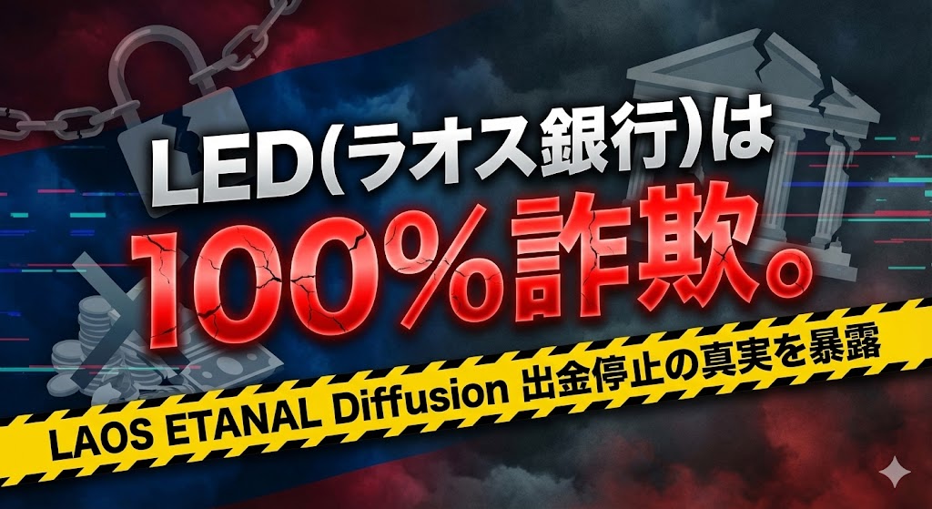 LED(ラオス銀行)は100%詐欺。LAOS ETANAL Diffusion出金停止の真実を暴露